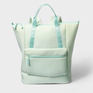 Faux Neoprene Tote Backpack MINT
